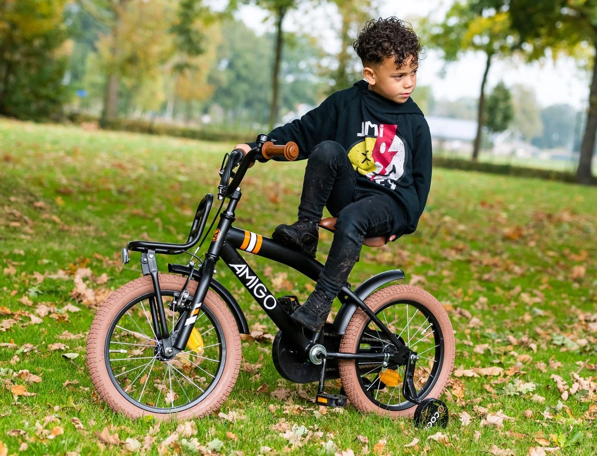 Amigo 2Cool Jongensfiets - Kinderfiets 12 Inch - Matzwart 6 Amigo 2Cool Jongensfiets - Kinderfiets 12 Inch - Matzwart - Afbeelding 6