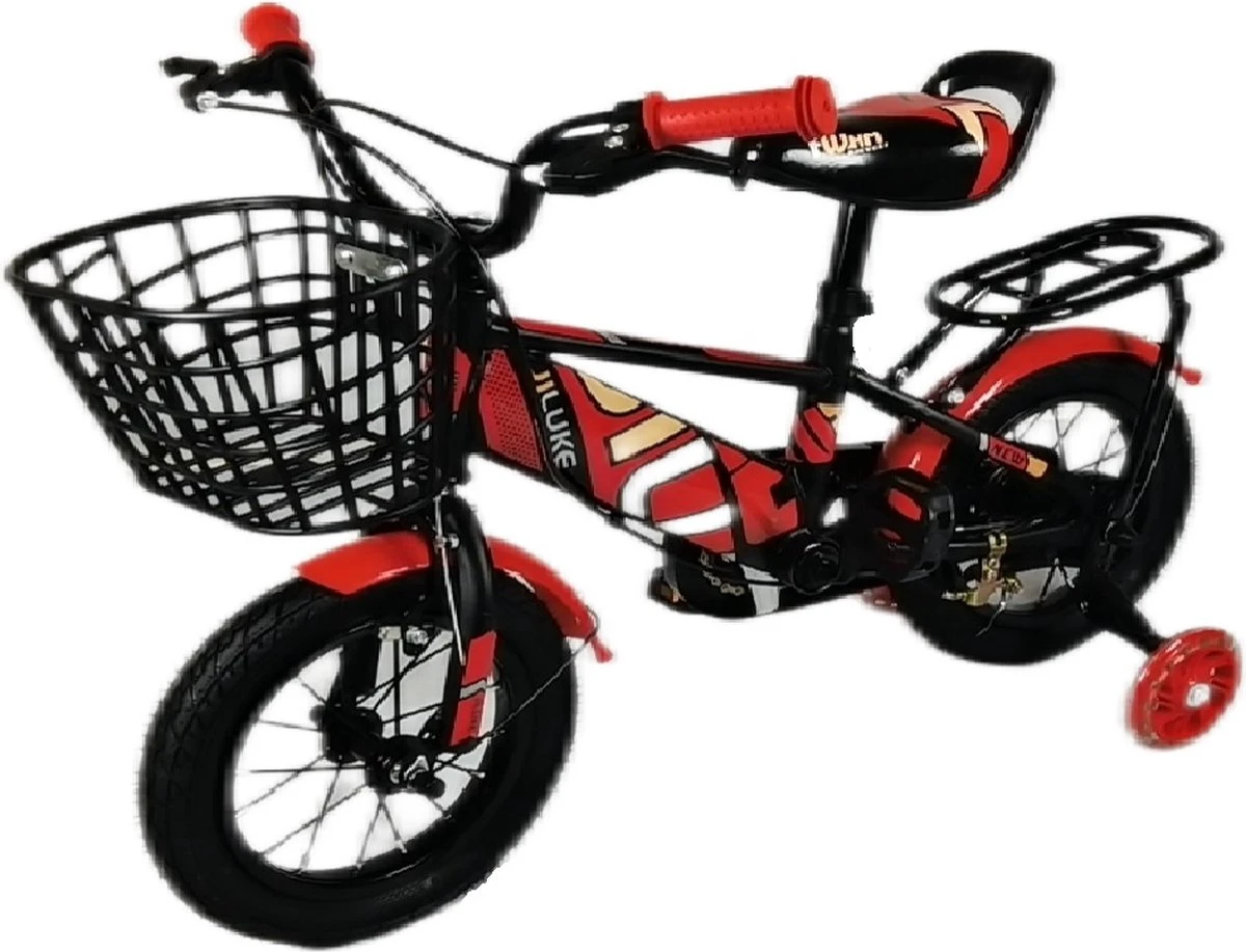 Kinderfiets - 12 Inch Kinderfiets -vanaf 2-4 Jaar Jongens En Meisjes Fietsen - Terugtrap -Rem -Stabilisatoren(2 Zijwieltjes)- Mandje - Achterbank - Rood 6 Kinderfiets - 12 Inch Kinderfiets -vanaf 2-4 Jaar Jongens En Meisjes Fietsen - Terugtrap -Rem -Stabilisatoren(2 Zijwieltjes)- Mandje - Achterbank - Rood - Afbeelding 6