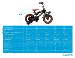 Amigo 2Cool Jongensfiets - Kinderfiets 12 Inch - Matzwart 25 Amigo 2Cool Jongensfiets - Kinderfiets 12 Inch - Matzwart -Fietsuitrustings Winkel 1200x920 7