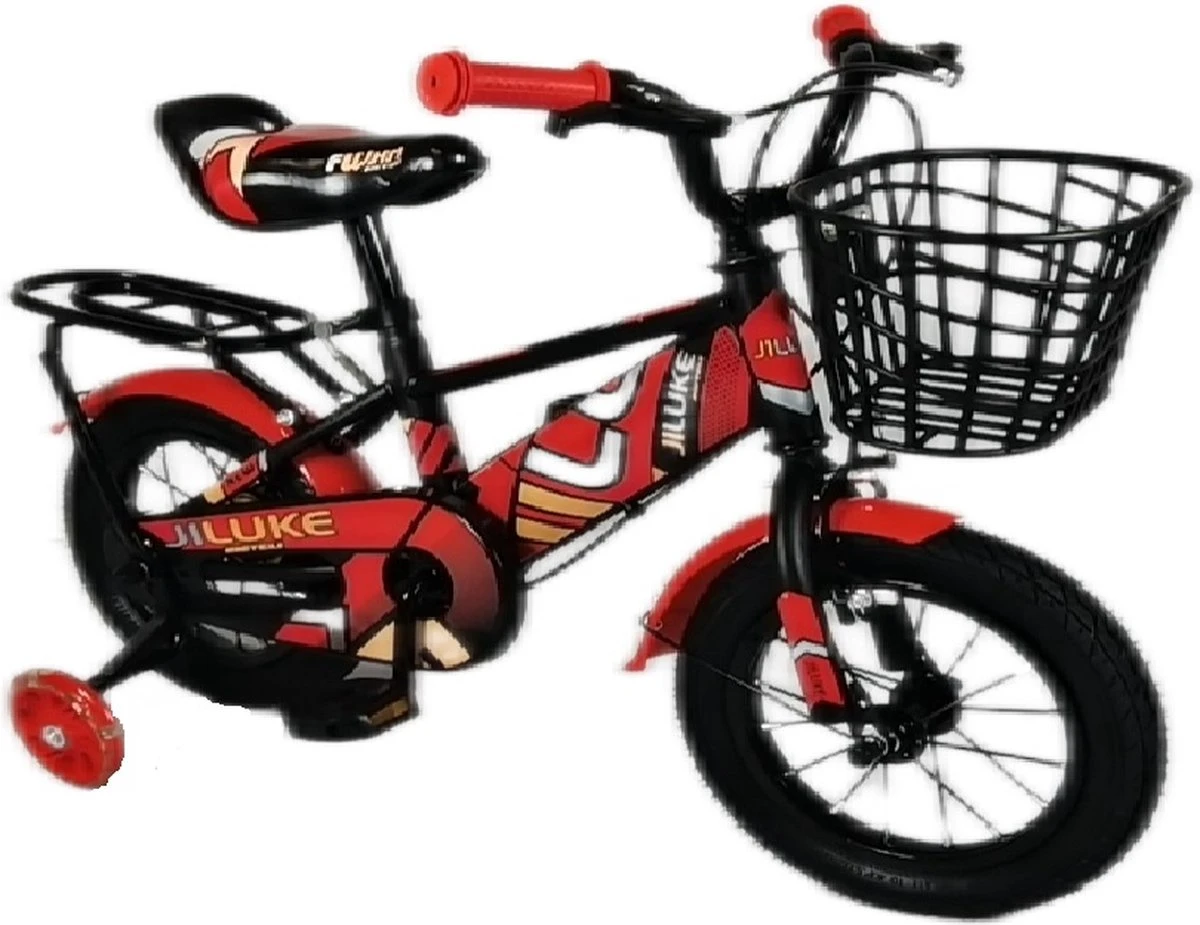 Kinderfiets - 12 Inch Kinderfiets -vanaf 2-4 Jaar Jongens En Meisjes Fietsen - Terugtrap -Rem -Stabilisatoren(2 Zijwieltjes)- Mandje - Achterbank - Rood 3 Kinderfiets - 12 Inch Kinderfiets -vanaf 2-4 Jaar Jongens En Meisjes Fietsen - Terugtrap -Rem -Stabilisatoren(2 Zijwieltjes)- Mandje - Achterbank - Rood - Afbeelding 3