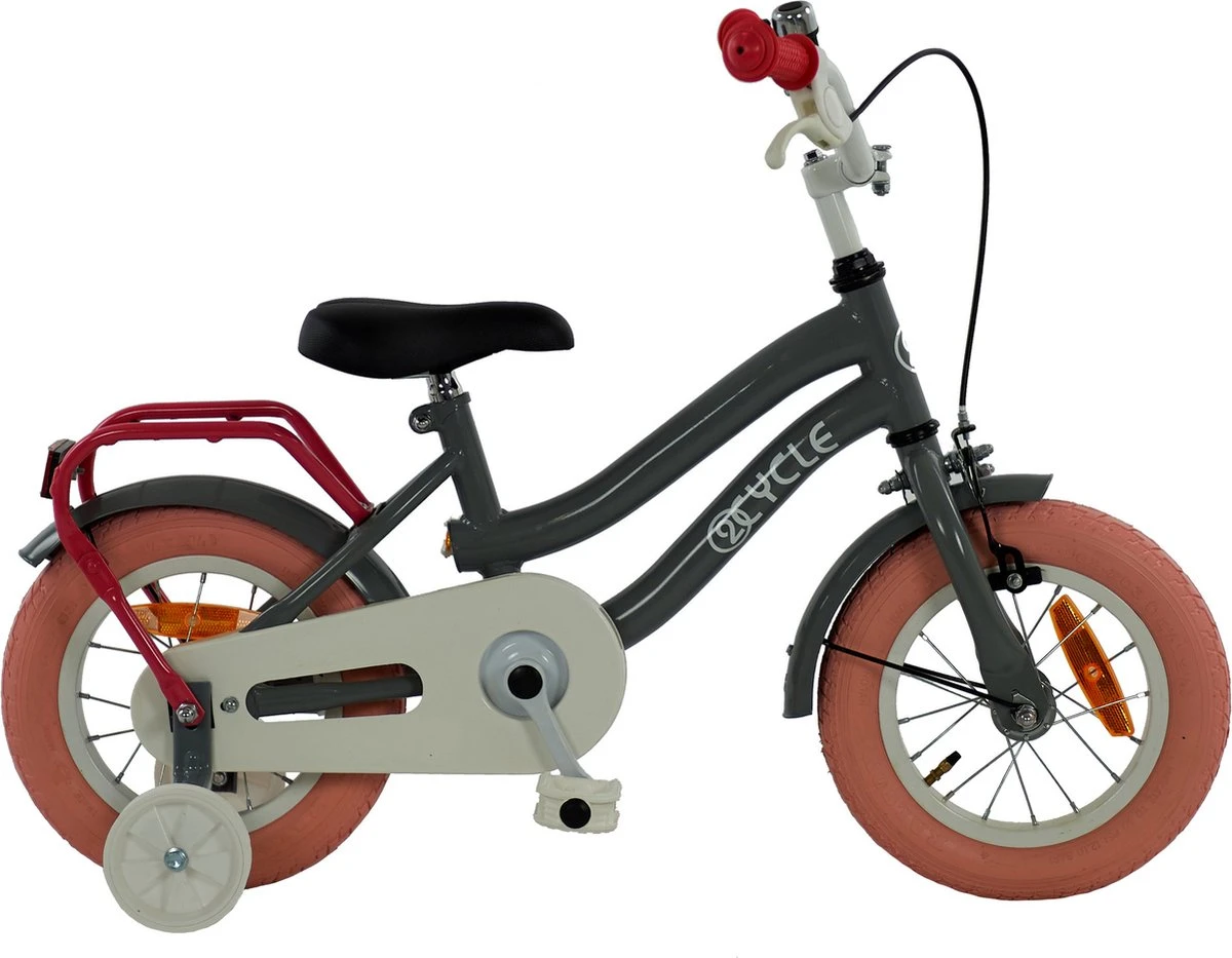 2Cycle Pretty - Kinderfiets - 12 Inch - Grijs-Roze - Meisjesfiets 4 2Cycle Pretty - Kinderfiets - 12 Inch - Grijs-Roze - Meisjesfiets - Afbeelding 4