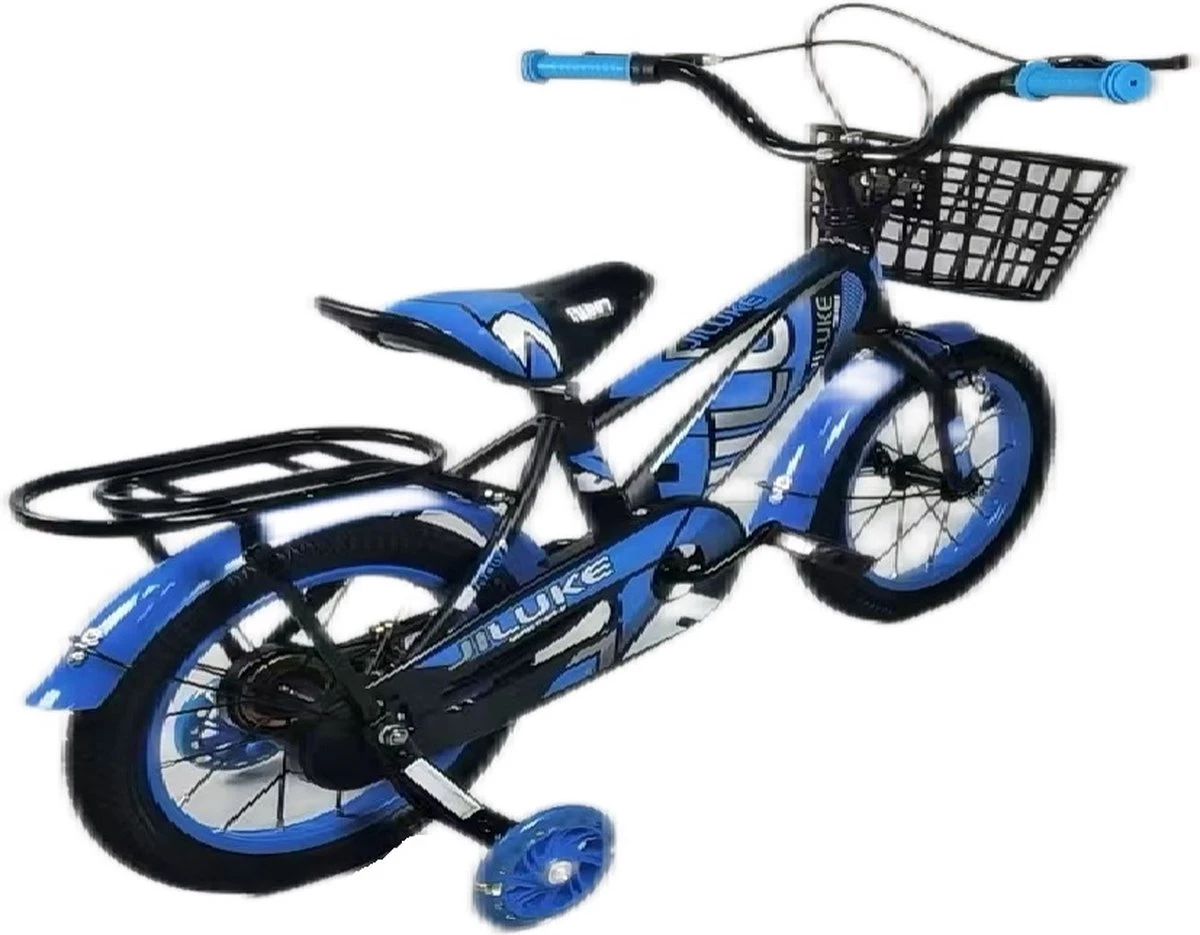 Kinderfiets - 14 Inch Kinderfiets -vanaf 3-5 Jaar Jongens En Meisjes Fietsen - Terugtrap -Rem -Stabilisatoren(2 Zijwieltjes)- Mandje - Achterbank - Blauw 9 Kinderfiets - 14 Inch Kinderfiets -vanaf 3-5 Jaar Jongens En Meisjes Fietsen - Terugtrap -Rem -Stabilisatoren(2 Zijwieltjes)- Mandje - Achterbank - Blauw - Afbeelding 9