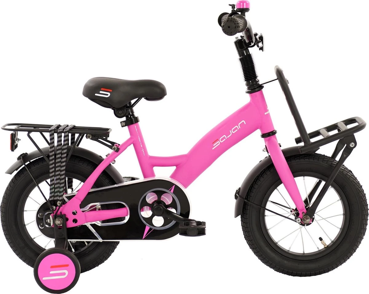 Sajan Kinderfiets - 12 Inch - Mat-Roze - Meisjesfiets 2 Sajan Kinderfiets - 12 Inch - Mat-Roze - Meisjesfiets - Afbeelding 2