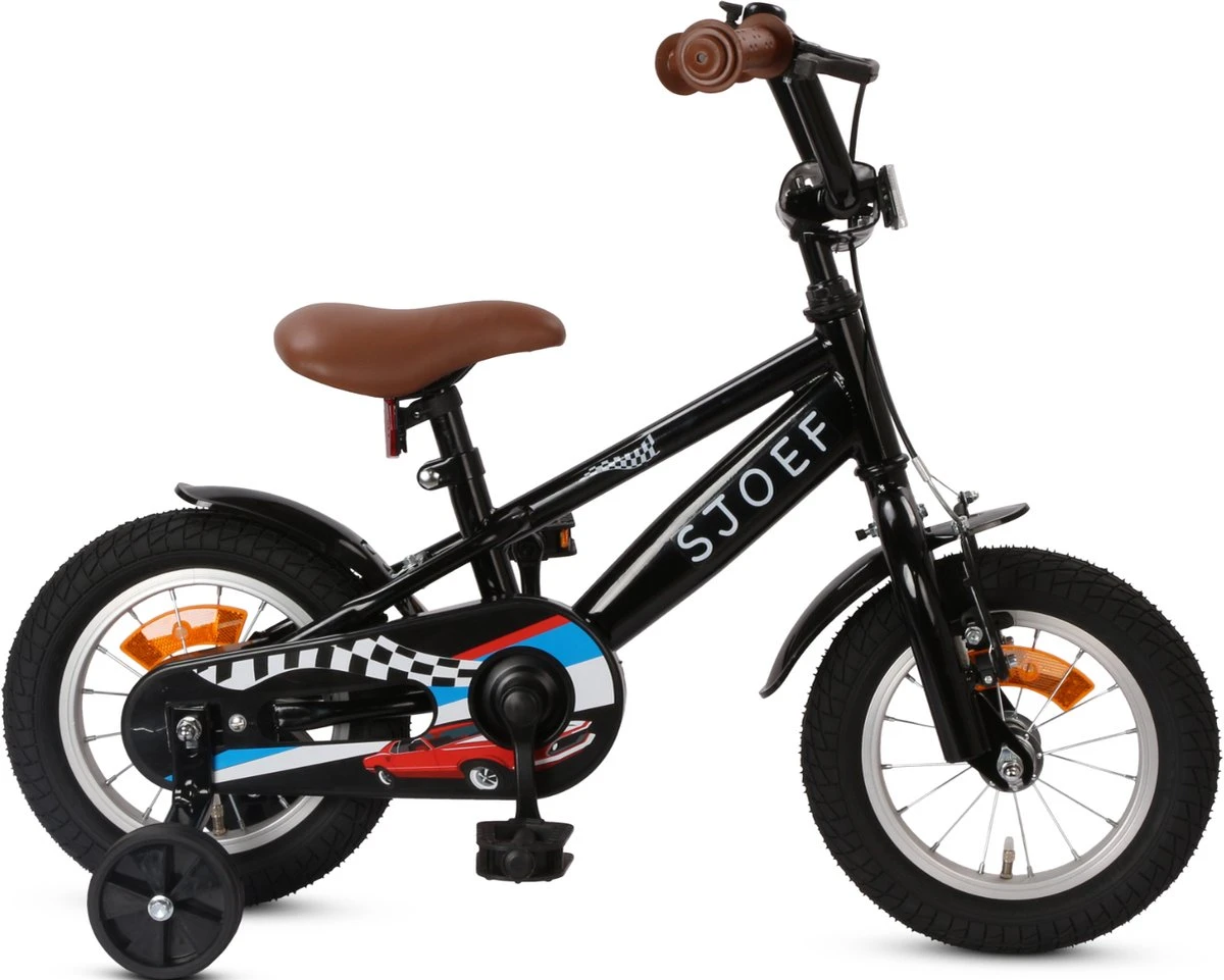SJOEF Race Jongensfiets 12 Inch - Zwart 1 SJOEF Race Jongensfiets 12 Inch - Zwart
