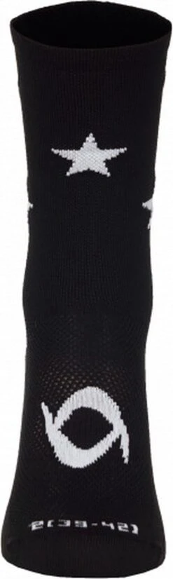 LAWI Fietssokken Star - Zwart/Wit - Maat 43-45 -Fietsuitrustings Winkel 359x1200