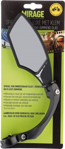 Fietsspiegel - Spiegel Mirage Links - Dimmend Glas - Multi-verstelbaar - Voor Speed-pedelec -Fietsuitrustings Winkel 526x1200