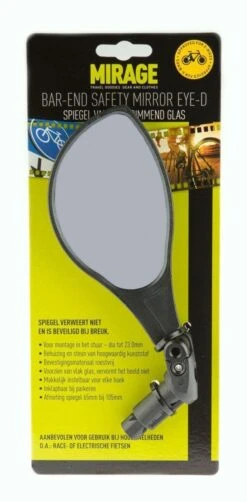 Mirage Fietsspiegel Bar-end E-bike Eye-d Links/rechts Zwart -Fietsuitrustings Winkel 591x1200