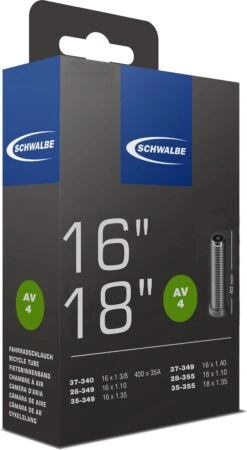 Schwalbe Binnenband - AV4 - 16 Inch X 1 3/8 - 18 X 1.35 - Auto Ventiel - 40mm -Fietsuitrustings Winkel 658x1200 3