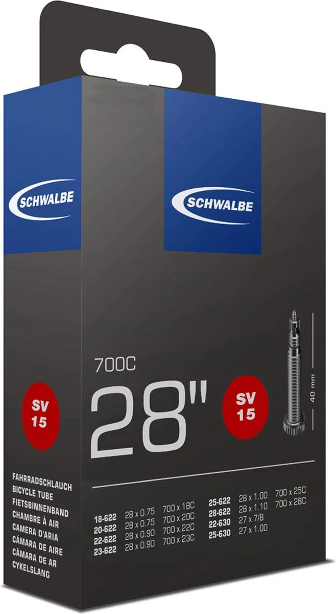 Schwalbe SV15 - Binnenband Race Fiets - Frans Ventiel - 40 Mm - 1 Schwalbe SV15 - Binnenband Race Fiets - Frans Ventiel - 40 Mm -