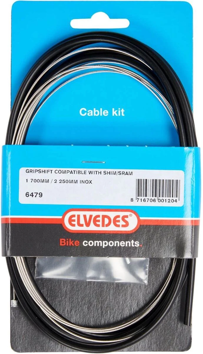 Versnellingskabelset Elvedes Nexus 3 1700 / 2250 Mm RVS - Zwart (op Kaart) 1 Versnellingskabelset Elvedes Nexus 3 1700 / 2250 Mm RVS - Zwart (op Kaart)