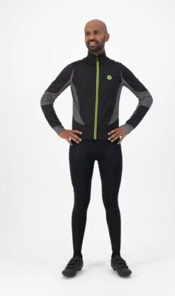 Rogelli Brave Winterjack - Fietsjack - Zwart/Grijs/Fluor - Heren - Maat L -Fietsuitrustings Winkel 710x1200