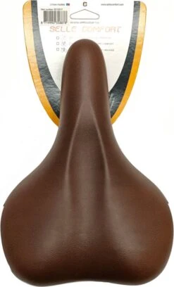 Selle Zadel Comfort Bruin Met Witte Bumpers - Zonder Strop 5 Selle Zadel Comfort Bruin Met Witte Bumpers - Zonder Strop -Fietsuitrustings Winkel 726x1200 4