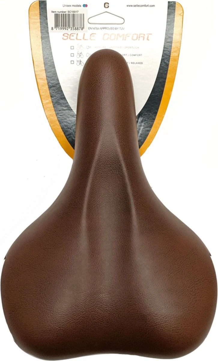 Selle Zadel Comfort Bruin Met Witte Bumpers - Zonder Strop 3 Selle Zadel Comfort Bruin Met Witte Bumpers - Zonder Strop - Afbeelding 3