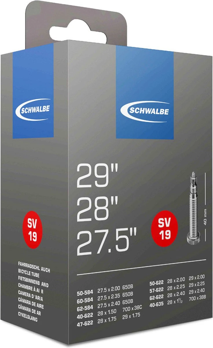 Schwalbe SV19 - Binnenband Mountainbike Van 27.5 Tem 29 Inch - Frans Ventiel - 40 Mm - 28 X 1 1/2 - 150 - 235 - 1 Schwalbe SV19 - Binnenband Mountainbike Van 27.5 Tem 29 Inch - Frans Ventiel - 40 Mm - 28 X 1 1/2 - 150 - 235 -