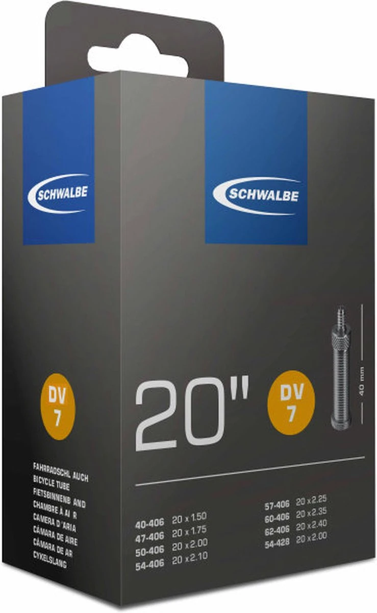Schwalbe Binnenband 20 X 1.50/2.50 (40/62-406) Dv 40 Mm 1 Schwalbe Binnenband 20 X 1.50/2.50 (40/62-406) Dv 40 Mm