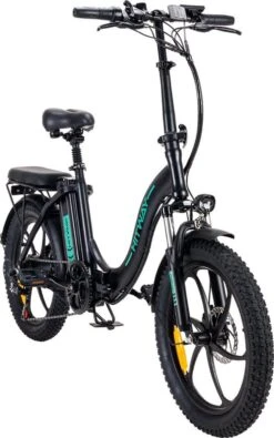 Hitway BK6 Elektrische Fiets | Opvouwbare E-bike | 20 Inch Fat Tire | 350W Motor | 10Ah | Zwart/Groen -Fietsuitrustings Winkel 750x1200