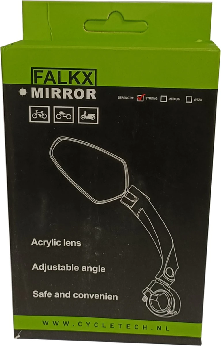 Falkx Luxe E-bike Fietsspiegel Links – Zwart – Multi Verstelbaar 2 Falkx Luxe E-bike Fietsspiegel Links – Zwart – Multi Verstelbaar - Afbeelding 2