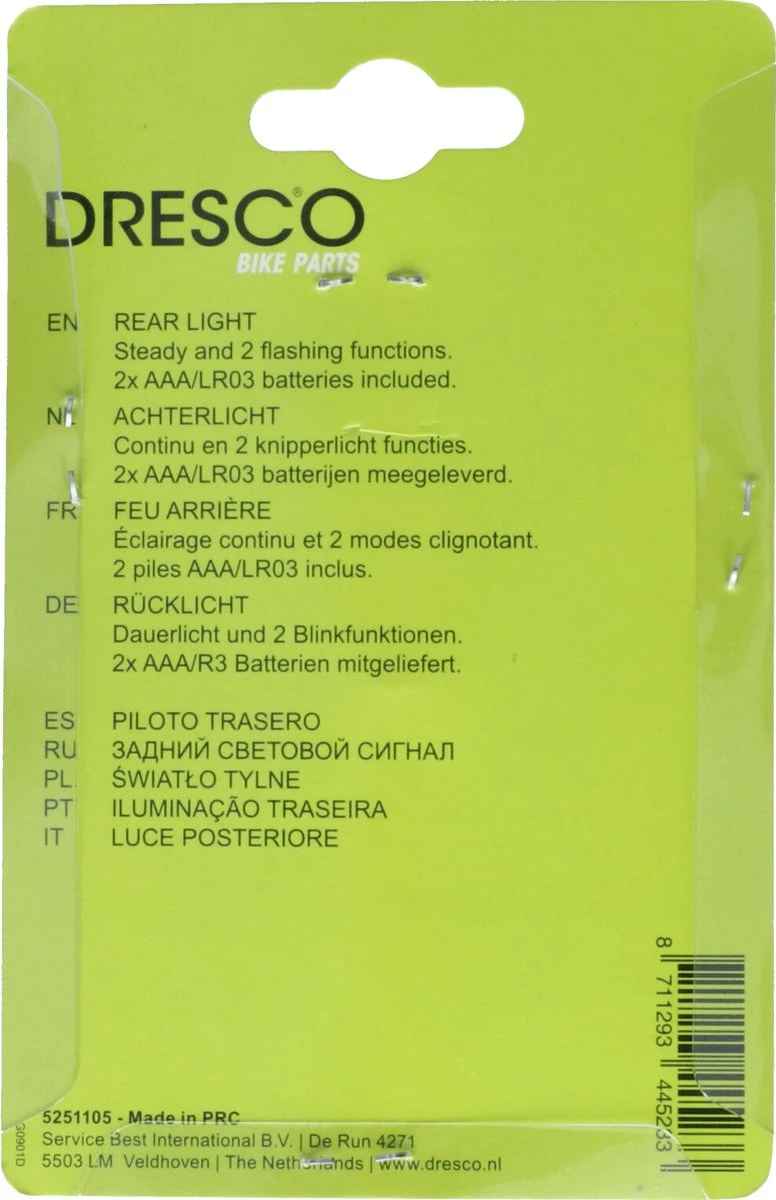 Dresco Achterlicht Fiets 3 Led's | Fietsverlichting Led | Achterlicht Met Batterij En Knipperlicht 3 Dresco Achterlicht Fiets 3 Led's | Fietsverlichting Led | Achterlicht Met Batterij En Knipperlicht - Afbeelding 3