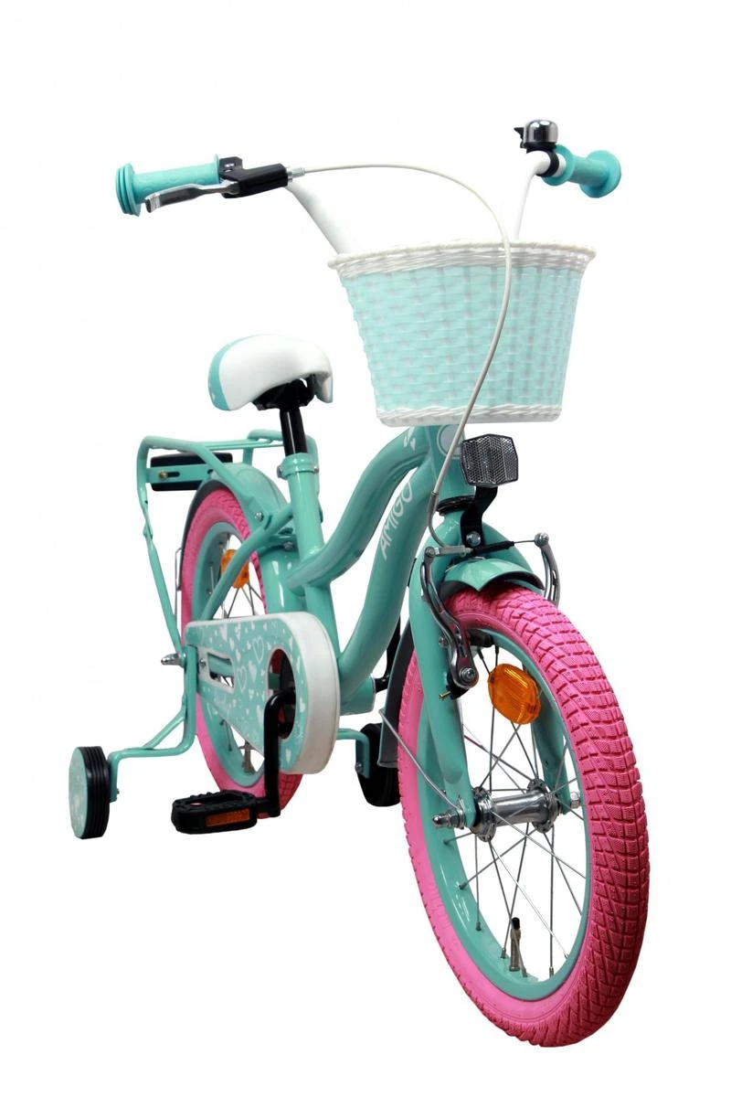 Amigo Lovely Meisjesfiets - Kinderfiets 12 Inch - Turquoise 2 Amigo Lovely Meisjesfiets - Kinderfiets 12 Inch - Turquoise - Afbeelding 2