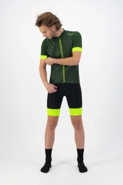 Rogelli Dusk - Fietsshirt Korte Mouwen - Heren - Maat XL - Groen, Fluor-Geel -Fietsuitrustings Winkel 800x1200 60
