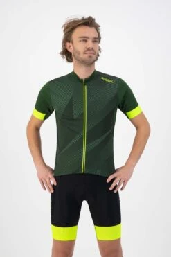 Rogelli Dusk - Fietsshirt Korte Mouwen - Heren - Maat XL - Groen, Fluor-Geel -Fietsuitrustings Winkel 800x1200 61