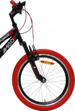 Amigo Fun Ride - Mountainbike 20 Inch - Voor Jongens En Meisjes - Met 7 Versnellingen - Zwart/Rood -Fietsuitrustings Winkel 815x1200