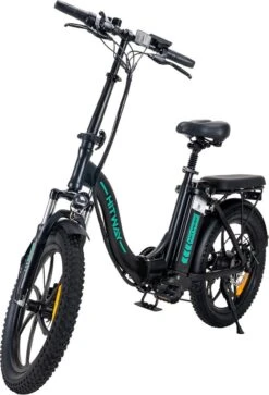 Hitway BK6 Elektrische Fiets | Opvouwbare E-bike | 20 Inch Fat Tire | 350W Motor | 10Ah | Zwart/Groen -Fietsuitrustings Winkel 817x1200 1