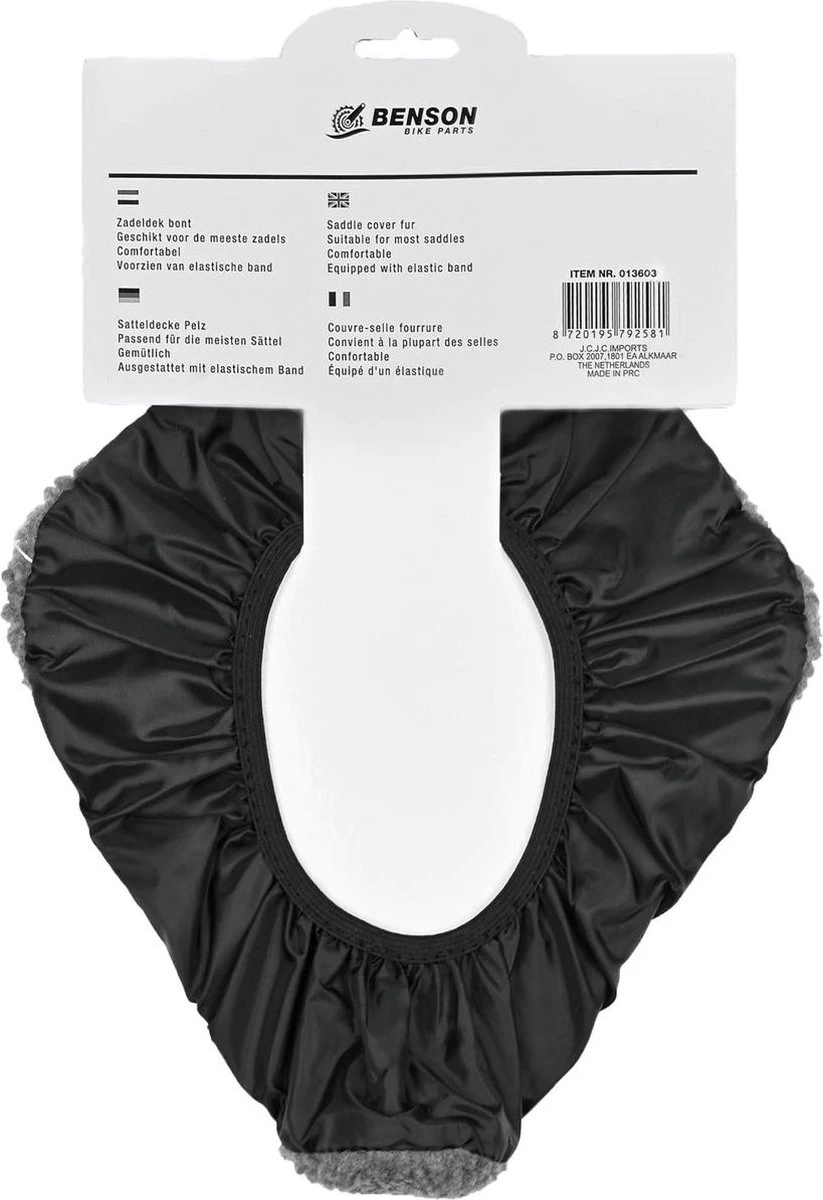 Benson Universele Fiets Zadeldek - Imitatie Schapenvacht - Bont - Grijs 5 Benson Universele Fiets Zadeldek - Imitatie Schapenvacht - Bont - Grijs - Afbeelding 5
