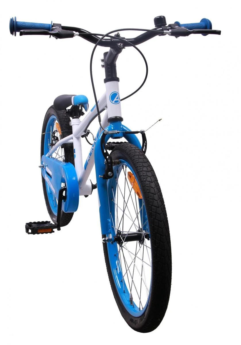 Amigo Cross Jongensfiets - Kinderfiets 20 Inch - Wit/Blauw 2 Amigo Cross Jongensfiets - Kinderfiets 20 Inch - Wit/Blauw - Afbeelding 2