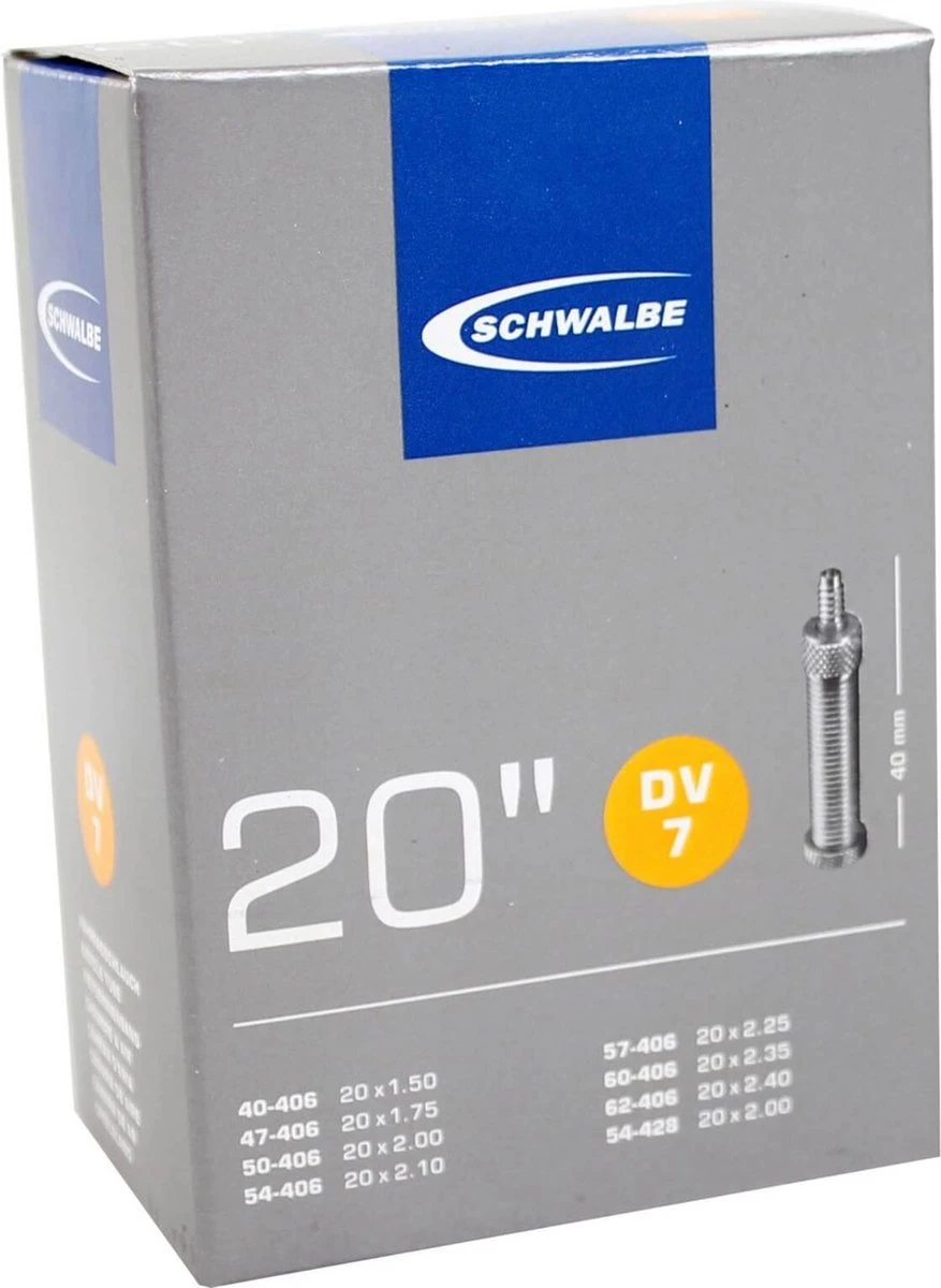 Schwalbe Binnenband 20 X 1.50/2.50 (40/62-406) Dv 40 Mm 8 Schwalbe Binnenband 20 X 1.50/2.50 (40/62-406) Dv 40 Mm - Afbeelding 8