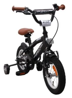 Amigo BMX Fun Jongensfiets - Kinderfiets 12 Inch - Matzwart -Fietsuitrustings Winkel 881x1200