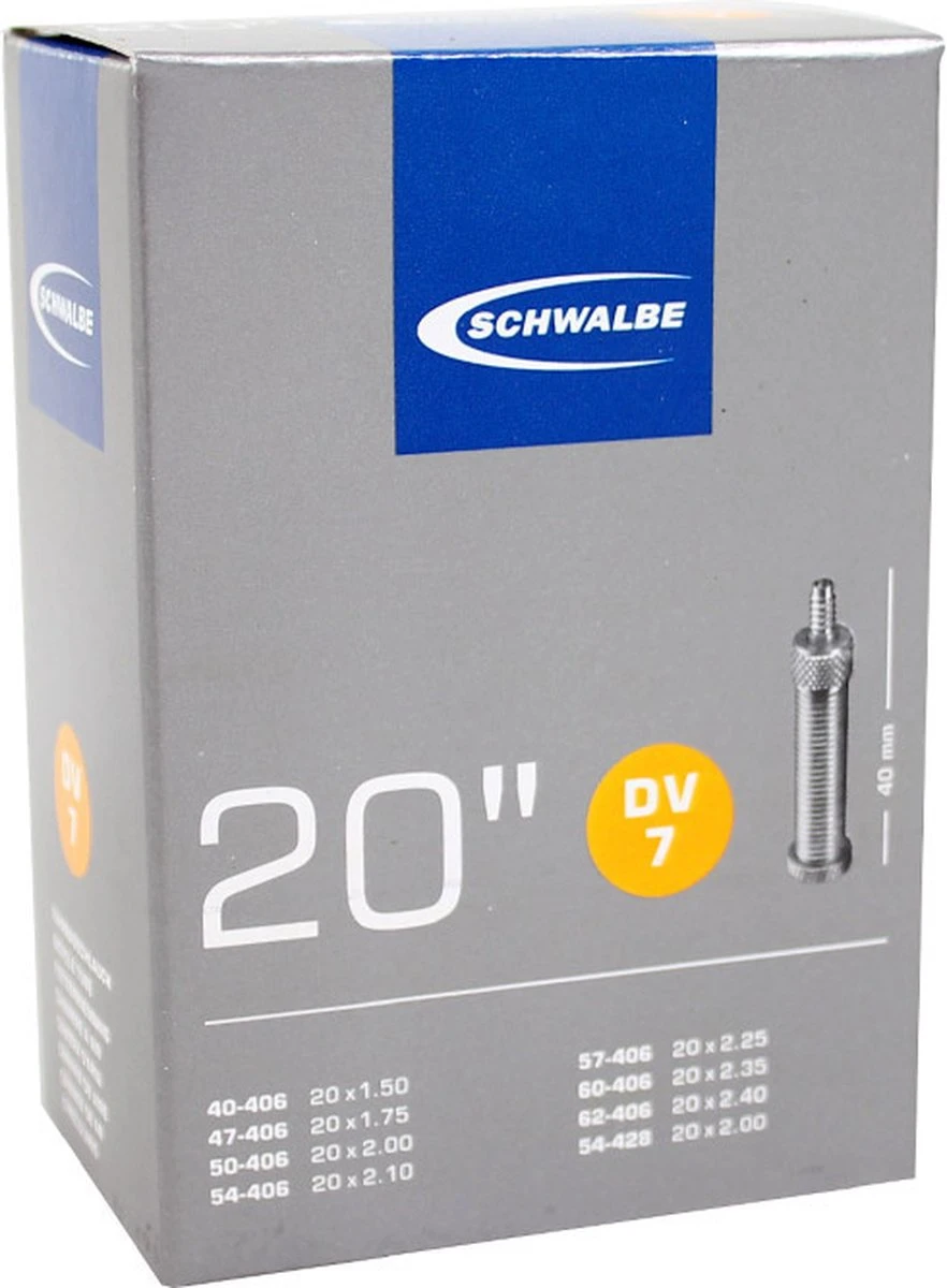 Schwalbe Binnenband 20 X 1.50/2.50 (40/62-406) Dv 40 Mm 4 Schwalbe Binnenband 20 X 1.50/2.50 (40/62-406) Dv 40 Mm - Afbeelding 4
