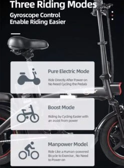 F-Wheel DYU A5 - Elektrische Vouwfiets - E Bike - 14 Inch - 7.5 Ah - 25km/u - Zwart -Fietsuitrustings Winkel 888x1200