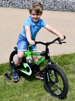 Volare Sportivo Kinderfiets - Jongens - 14 Inch - Neon Groen/Zwart - 95% Afgemonteerd -Fietsuitrustings Winkel 898x1200