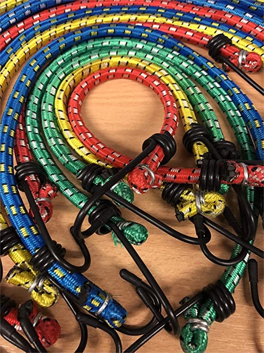 Elastische Koord - Set Van 12 - Bungee Cords - Bungee Koorden Met Haken - Spanbanden - Snelbinders - Bagagebanden - Rheme 2 Elastische Koord - Set Van 12 - Bungee Cords - Bungee Koorden Met Haken - Spanbanden - Snelbinders - Bagagebanden - Rheme - Afbeelding 2