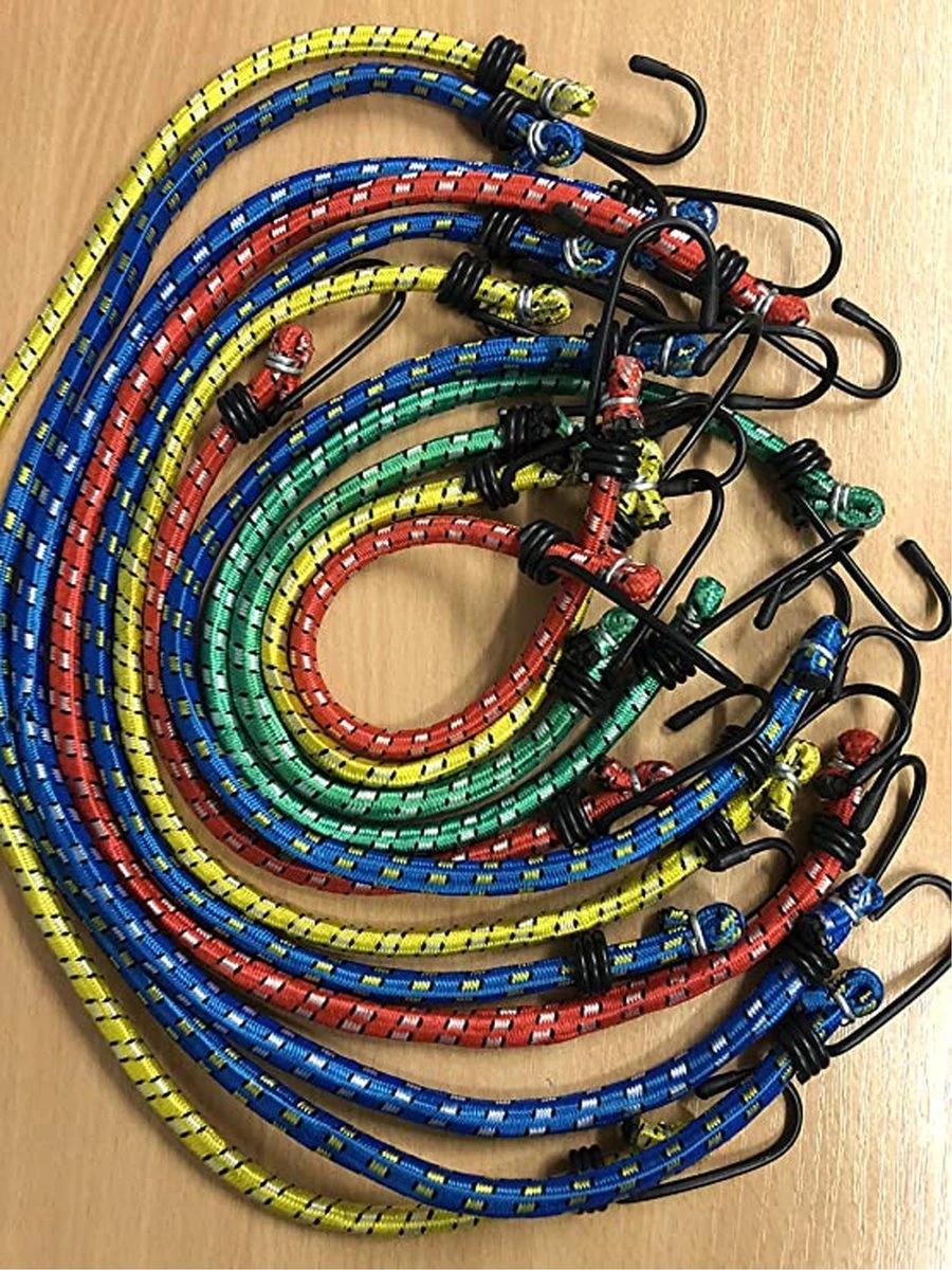 Elastische Koord - Set Van 12 - Bungee Cords - Bungee Koorden Met Haken - Spanbanden - Snelbinders - Bagagebanden - Rheme 3 Elastische Koord - Set Van 12 - Bungee Cords - Bungee Koorden Met Haken - Spanbanden - Snelbinders - Bagagebanden - Rheme - Afbeelding 3
