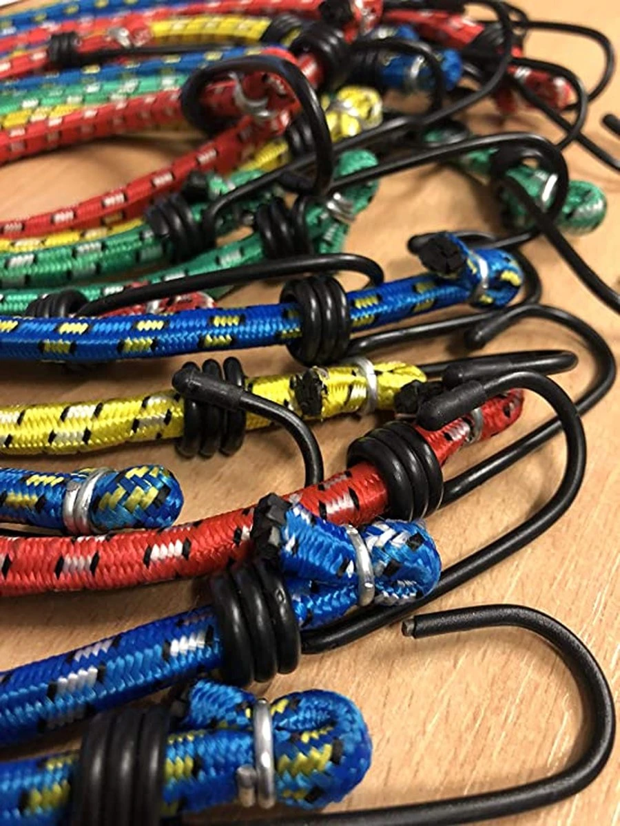 Elastische Koord - Set Van 12 - Bungee Cords - Bungee Koorden Met Haken - Spanbanden - Snelbinders - Bagagebanden - Rheme 4 Elastische Koord - Set Van 12 - Bungee Cords - Bungee Koorden Met Haken - Spanbanden - Snelbinders - Bagagebanden - Rheme - Afbeelding 4