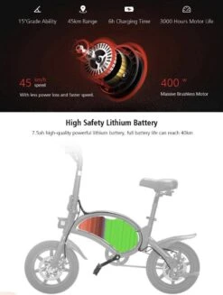 Matrix E Bike - Kugoo B2 Pro - Elektrische Opvouwbare Fiets/step 14 Inch 400W - Met Trappers - Snelheid Max. 45 Km/u -Fietsuitrustings Winkel 906x1200