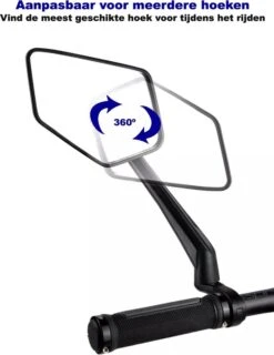 Beyond Gold - Fietsspiegel - Links - Reflectie Strip - E Step - Elektrische Fiets - Mountain Bike - Incl Grote Kijkhoek - Achteruitkijkspiegel - 360º Verstelbaar - Multifunctioneel - Incl Inbussleutel - Fiets Spiegel -Fietsuitrustings Winkel 927x1200 2