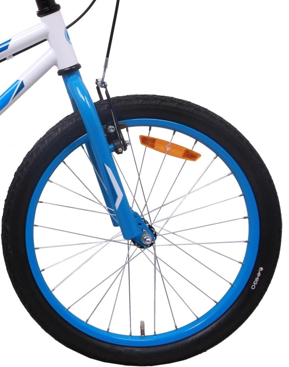 Amigo Cross Jongensfiets - Kinderfiets 20 Inch - Wit/Blauw 4 Amigo Cross Jongensfiets - Kinderfiets 20 Inch - Wit/Blauw - Afbeelding 4